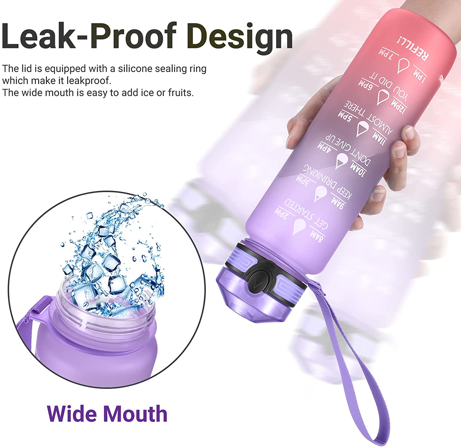 1 Gallon Motivational Water Bottle With Handle Water Bottle Manufacturers